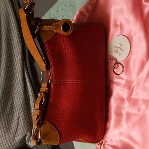 Dooney & Bourke Red and Tan small hobo
